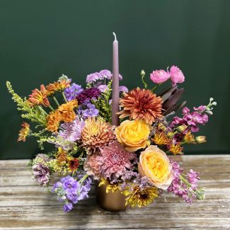 Lilac and Copper (with Candle) - Arrangement