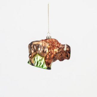 Glass Bison Ornament