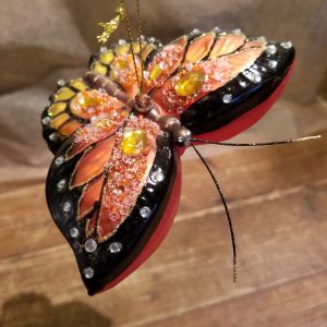 Orange Butterfly Ornament
