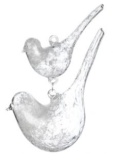 Two Birds Glass Ornament