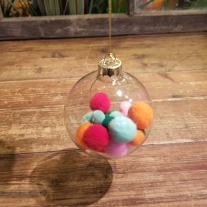 Pom Ball Glass Ornament