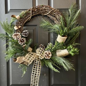 A1. Grapevine and Birch Wreath