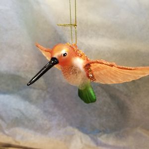 Orange Hummingbird Ornament