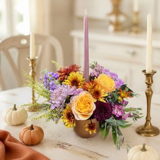 Lilac and Copper (with Candle) - Arrangement