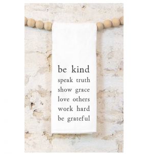 Be Kind Speak Truth tea towel