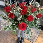 valentines 12 rose hand tied bouquet